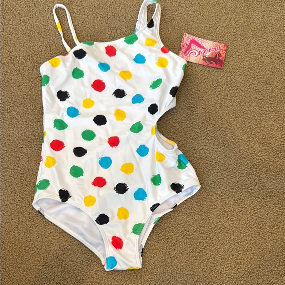 NWT Colorful Polka Dot Swimsuit